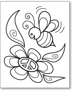 bumble bee peace sign